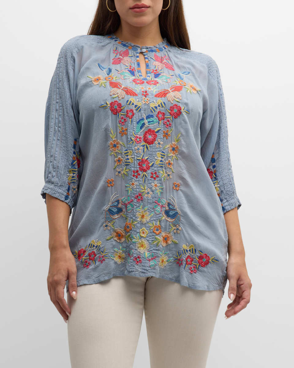 Plus Size Leona Embroidered Tunic